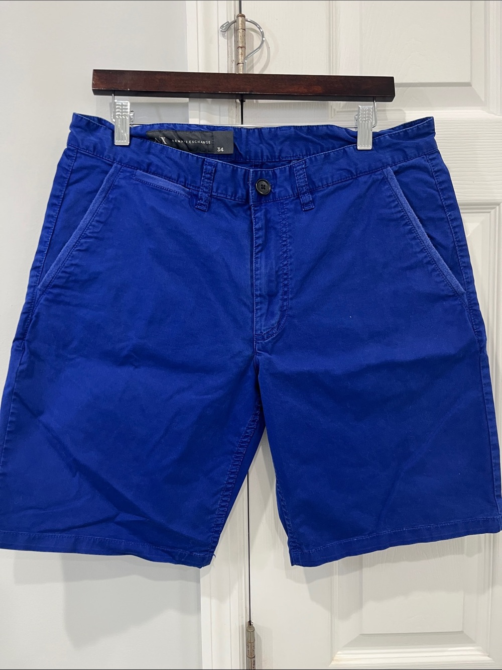 Armani Exchange Royal Blue Flat Front Men's Shorts